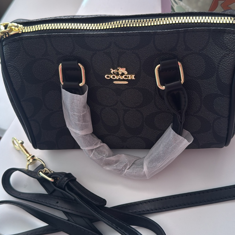 Coach Black Leather Mini Bag with Gold Hardware - Picture 3 of 5
